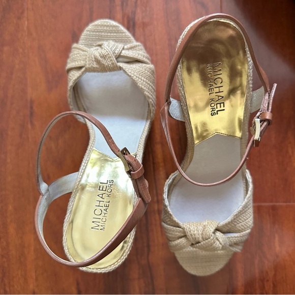 Michael Kors Knot-Top Raffia Platform Wedges - Picture 3 of 12